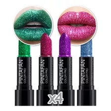 Lápiz Labial Con Glitter Gibre Maquillaje Artístico X4