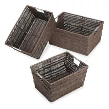 Whitmor Rattique Storage Baskets Java Juego De 3 Piezas