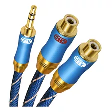 Emk Cable De Audio Estreo Auxiliar A 2rca Hembra (11.8 Pulga
