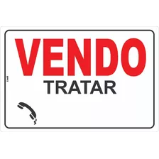 Placa Sinal. Vende-se Apartamento Tratar Ps 20x30cm Kit C\2