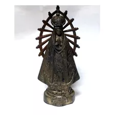 Figura Virgen De Lujan En Peltre Grande 22 Cms Pesa 680 Grs