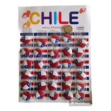 30 Mini Chapitas Pin Bandera Chilena 