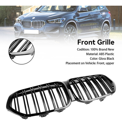 Parrilla Negra Brillante Para Bmw X1 F48 F49 19-21 Foto 4