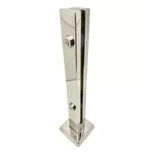 16 Coluna Torre Vidro 12mm Guarda Corpo 40cm Inox Polido 