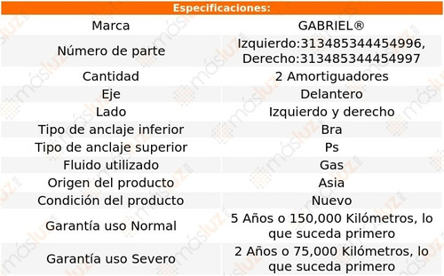 Kit 2 Amortiguadores Del Gas Altima Nissan 02/06 Gabriel Foto 2