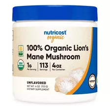 Melena De Leon Nutricost Lions Mane 113g Organica Import Usa