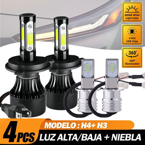 Kit Focos Led 12000lm H1 H7 H11 9005 9006 H4 Para Chevrolet