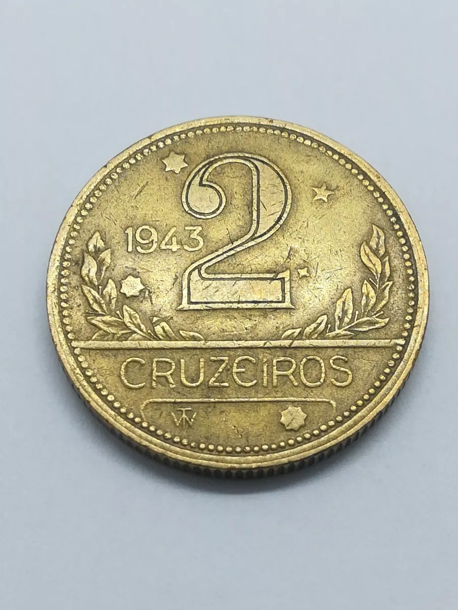 2 Cruzeiros 1943 Com 1 Cr 1943 De Brinde Com Sigla