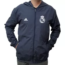 Chaqueta Con Cierre Tela Rompeviento Estampado Real Madrid 