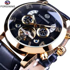 Relojes Mecánicos De Cuero Forsining Tourbillon