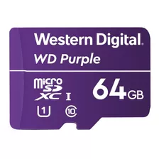 Tarjeta Micro Sd 64gb Wd Purple Para Camaras Vigilancia C10