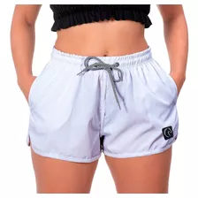 Shorts Feminino Branco Liso Moda Academia Treino Verão Praia