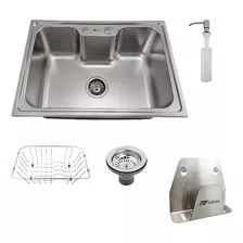 Kit Cuba Cozinha Inox 201 + Porta Esponja Inox 304 Tubrax