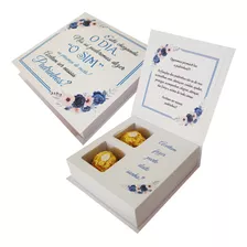 Caixa Convite Casamento Floral Azul Padrinhos Personalizadas