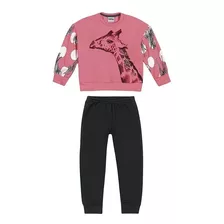 Roupa Feminina Conjunto Inverno Nanai Pink Estampa Girafa