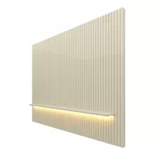 Painel Para Tv Ripado Com Led Nobre 230 Off White - Gelius