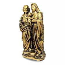 Imagem Sagrada Família De Nazaré Gesso Grande 30cm Cor Dourada