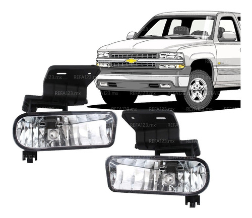 Faros Niebla Silverado 1999 2000 2001 2002 Par Con Foco  Foto 2