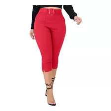 Calça Feminina Capri Super Acinturada Moda Slim