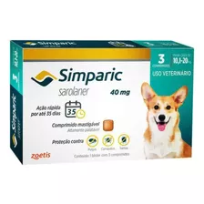 Pastilla Antiparasitario Para Pulgas Zoetis Simparic Para Perro De 10.1kg A 20kg