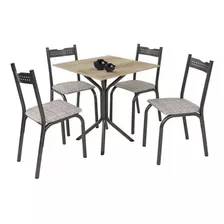 Mesa Quadrada Clássica Ciplafe 68cm Madeira E Metal Fosco