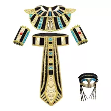 Disfraz Egipcio Para Mujer, Máscara De Vestido Elegante