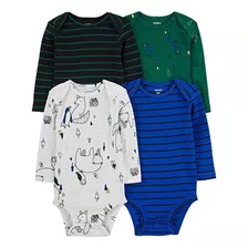 Kit Body Carters Original Menino Pack 4 Peças Manga Longa 