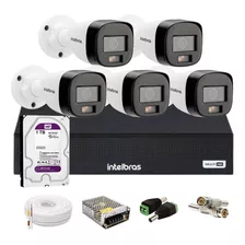 Kit Intelbras 5 Cameras Full Color Dvr Mhdx 3008c C/hd 1tb