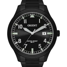 Relógio Masculino Orient Grande Aço Inox Preto - Original Cor Da Correia Preto Cor Do Bisel Preto Cor Do Fundo Preto