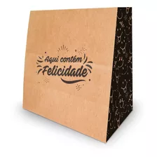 Saco Kraft Para Delivery Grande S/alça - Felicidade - 100uni