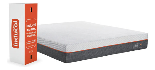 Colchão King Enjoy Inducol 193x203cm C\u002F Visco 25cm Altura Cinza