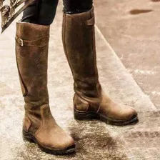 Botas De Equitación De Vaquero Para Mujer, Tacones Medios Cá