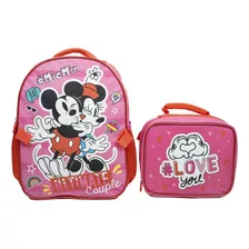 Set Escolar Mochila Más Lonchera Minnie Mouse Niña