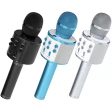 Microfone Sem Fio Youtuber Bluetooth Karaoke Reporter Cores Cor Azul