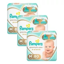 Fraldas Infantil Pampers Premium Care M Kit C/3 Un