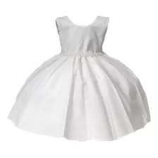 Vestido Infantil Branco Batizado Daminha Princesa Luxo