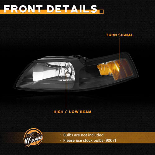 Conjunto De Faros Automotrices Weelmoto Para Ford Mustang Foto 6