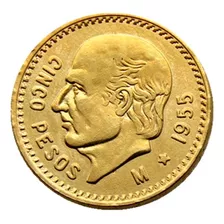 Moneda Centenario Oro Hidalgo 5 Pesos México Colección