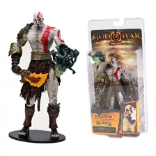 Action Figure God Of War Kratos Medusa Head Boneco 18cm