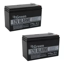 Kit 2 Baterias Selada Green 12v 7ah Amplificadores E Alarmes