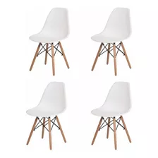 Kit 4 Cadeiras Charles Eames Eiffel Branca