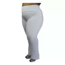 Calça Flare Bailarina Plus Size Branca Enfermagem Em Suplex 