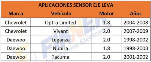 Sensor Eje De Leva Optra Limited 1.8 Leganza 2.0 Nubira 1.8 Foto 4
