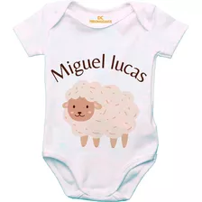 Roupa De Bebê Body Páscoa Ovelhinha Com Nome C565 