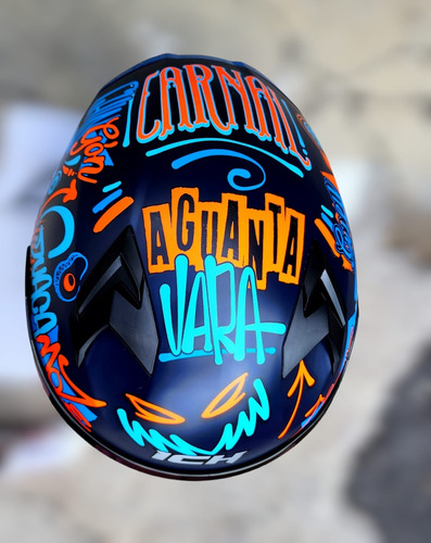 Casco Moto Biker Ich Azul Orale Dot Integral Mica Tornasol Foto 6