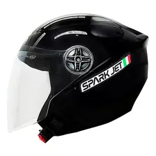 Capacete Ebf Spark Jet Solid Aberto Masculino Feminino Cor Preto Tamanho Do Capacete 60