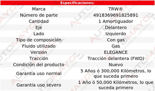 Un Amortiguador Gas Delantero Izquierdo Trw Astra 2003-2005 Foto 2