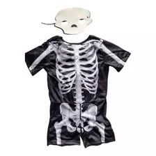 Fantasia Caveira Esqueleto Halloween Promoção + Máscara