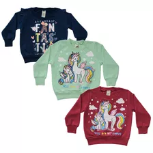 Kit 3 Blusas De Moletom Manga Longa Atacado Lançamento Frio