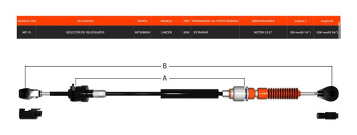 Chicotes Mitsubishi Lancer Juego Caja Velocidades Estndar Foto 2